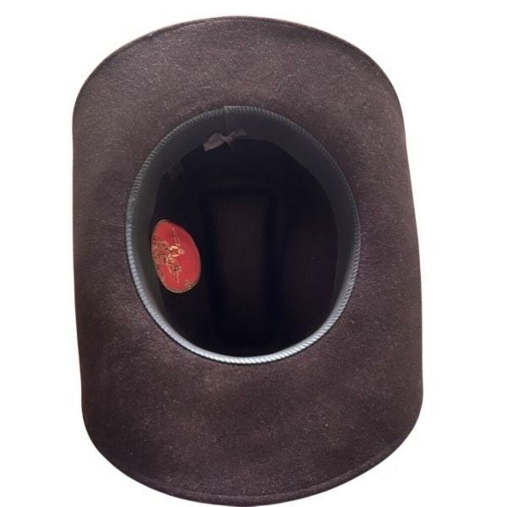 Miller Brothers Western Wear Size 7 1/8 Feathered Brown Wool Cowboy Hat - Picture 9 of 12